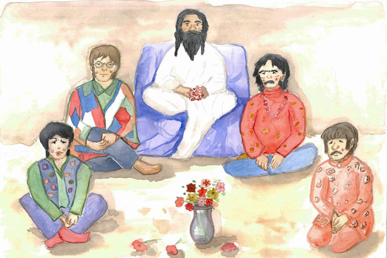 watercolor illustration the Beatles print