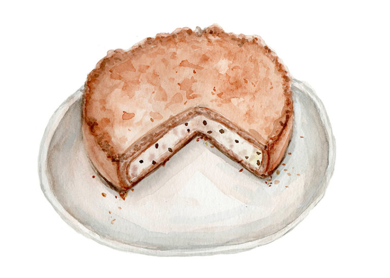 watercolor illustration cheesecake