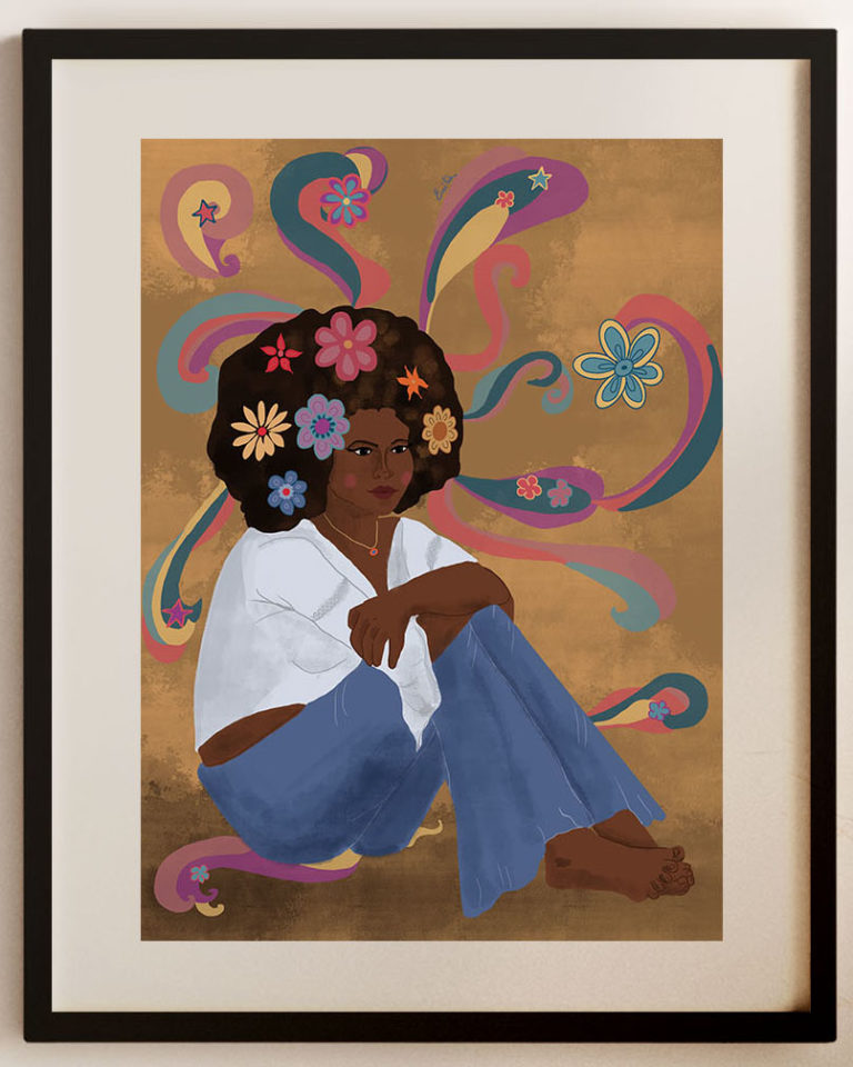70s afro print