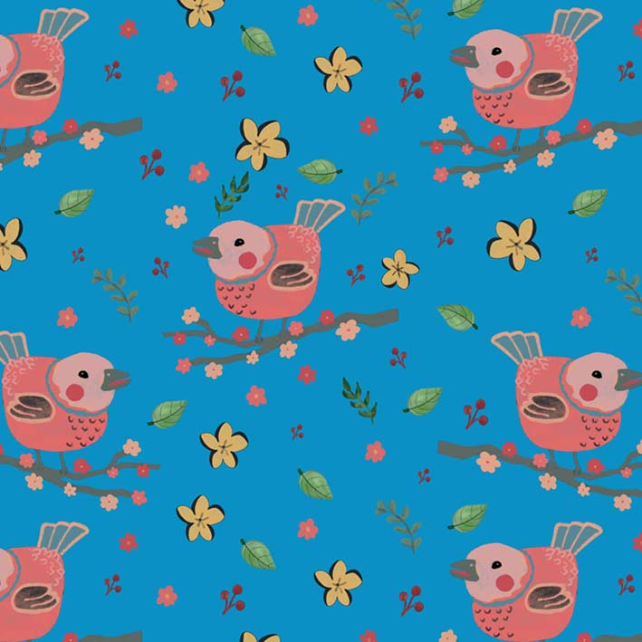 romantic bird pattern